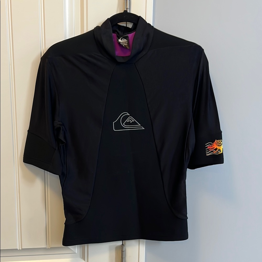 Quiksilver Black Rash Guard with Logo